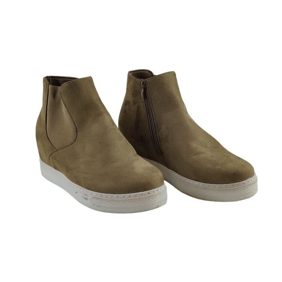 Shoes - Womens Bootie High Top Sneaker Sz 10 Faux Suede Ankle Zipper